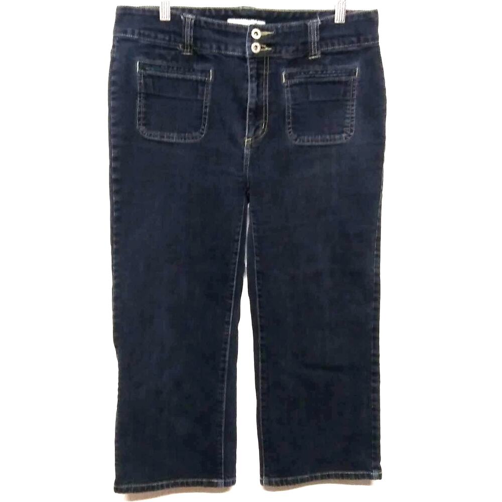 CHICO'S PLATNIUM Capri Jeans Blue SZ 1